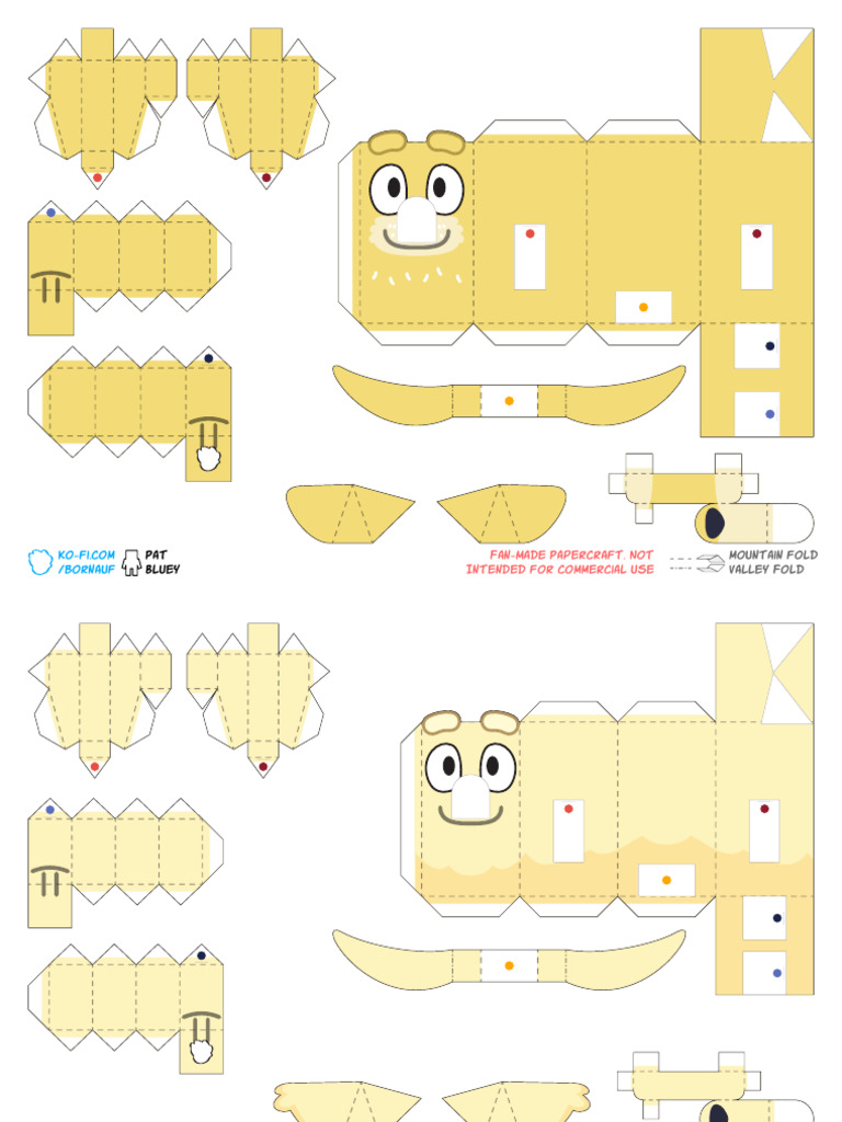 Bluey Papercraft Templates for Fans | PDF