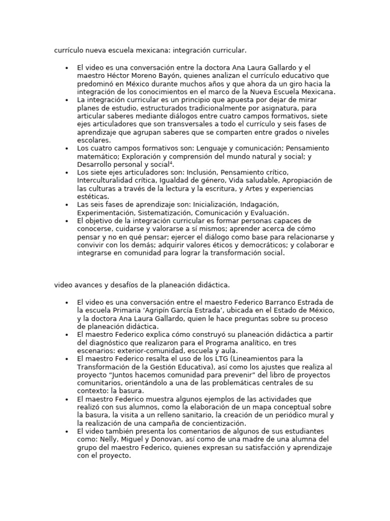Integración Curricular en la NEM | PDF | Evaluación | Plan de estudios