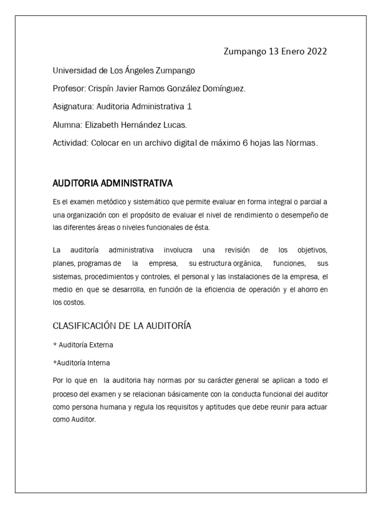 Normas de Auditoria | PDF | Auditoría | Contralor