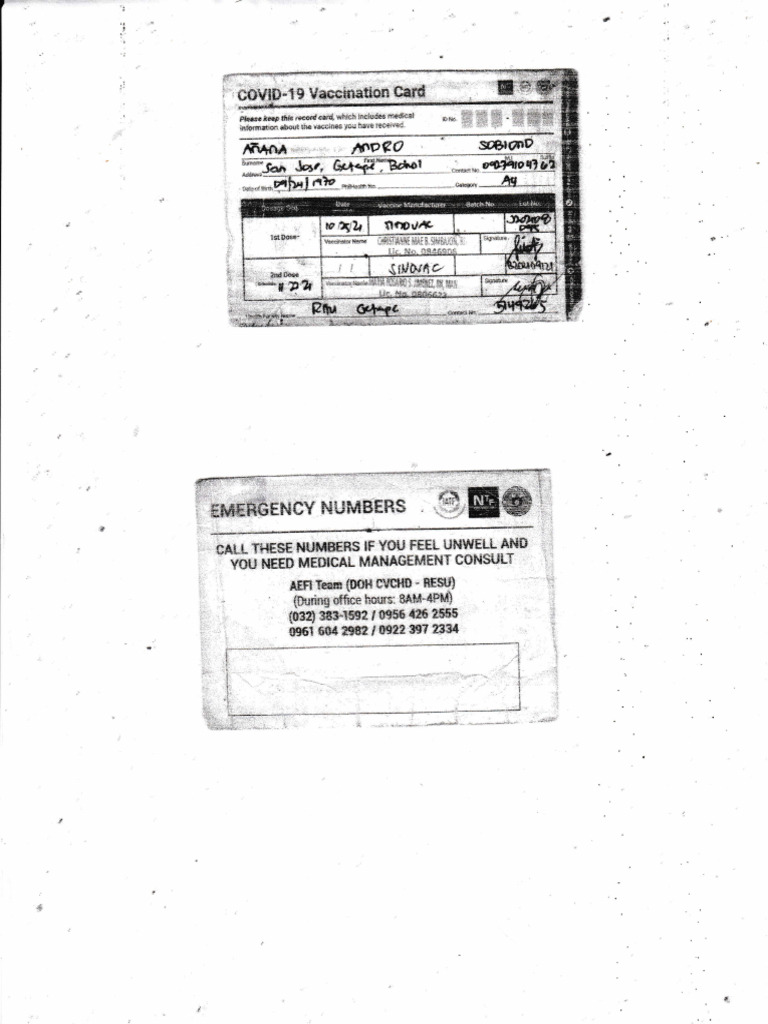 Vaccination Card | PDF
