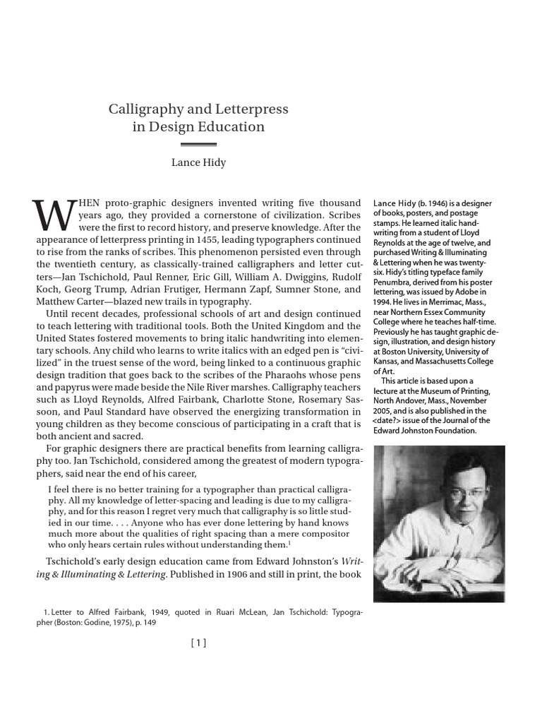 Calligraphy's Role in Design Education | PDF | Calligraphy | Typography