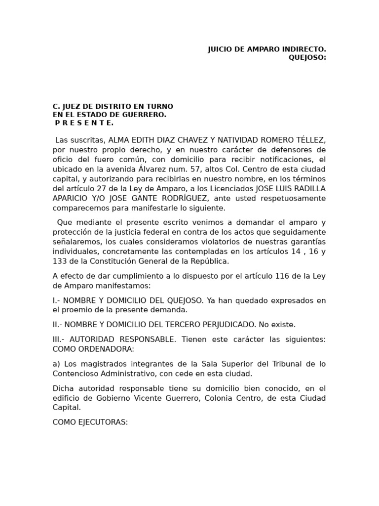 Amparo Indirecto en Guerrero: Defensa Legal | PDF | Constitución ...