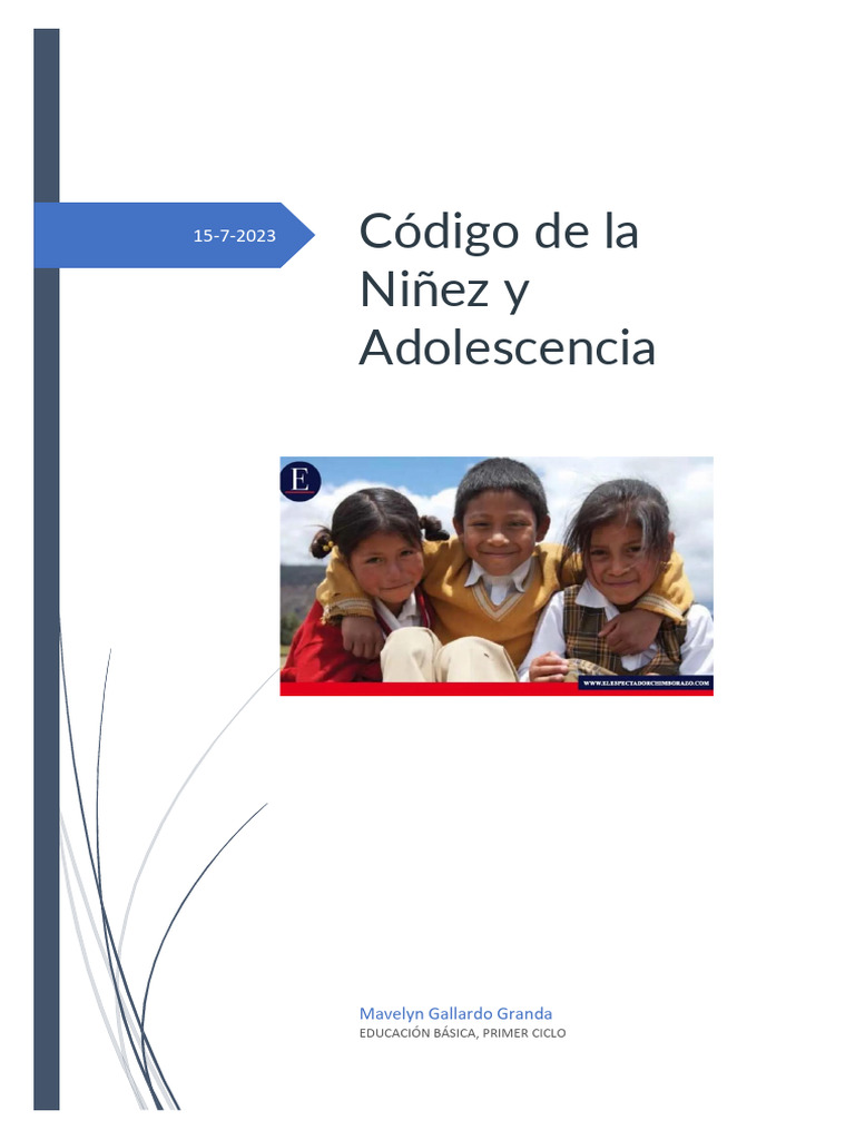 Informe - Código de La Niñez y Adolescencia | PDF | Violación ...