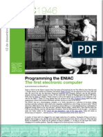 Programming the ENIAC, the first electronic computer