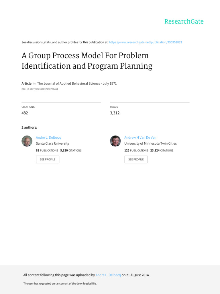 A Group Process Model For Problem Identification A | PDF