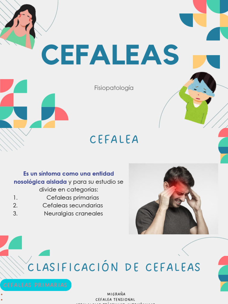 Fisiopatología y Clasificación de Cefaleas | PDF | Dolor de cabeza | Dolor