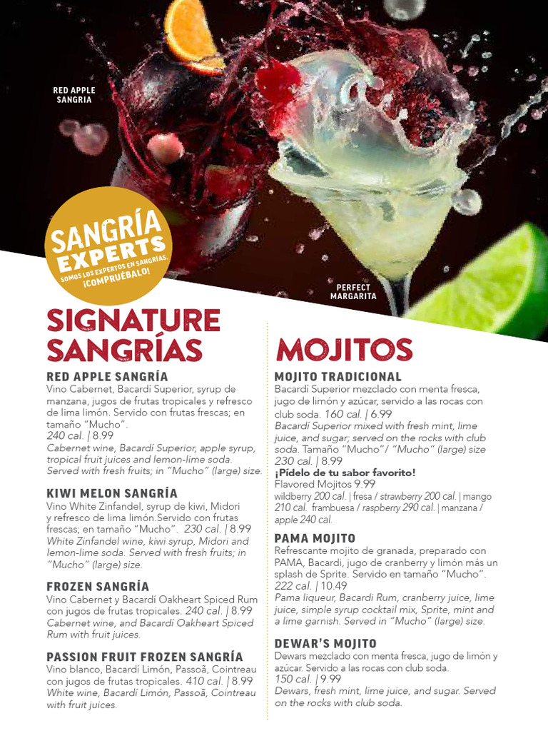 Applebees Menu - Compressed 2 | PDF | Bebidas Mixtas | Bebidas alcohólicas