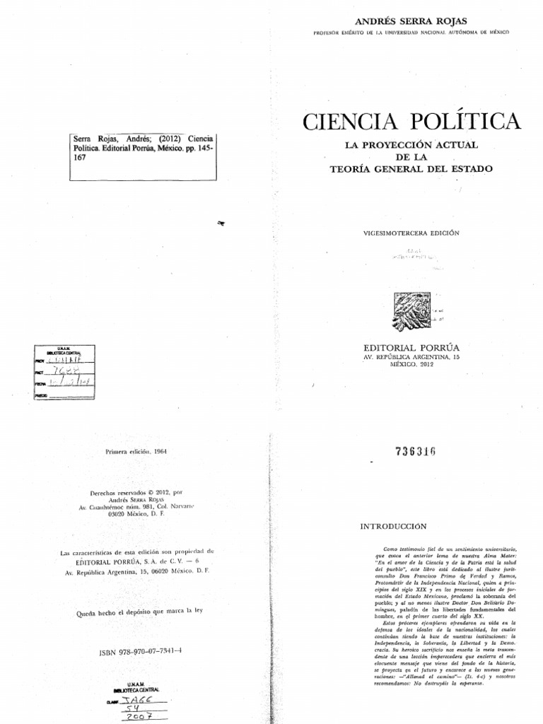 Andrés Serra Rojas - Ciencia Política 145-167 | PDF