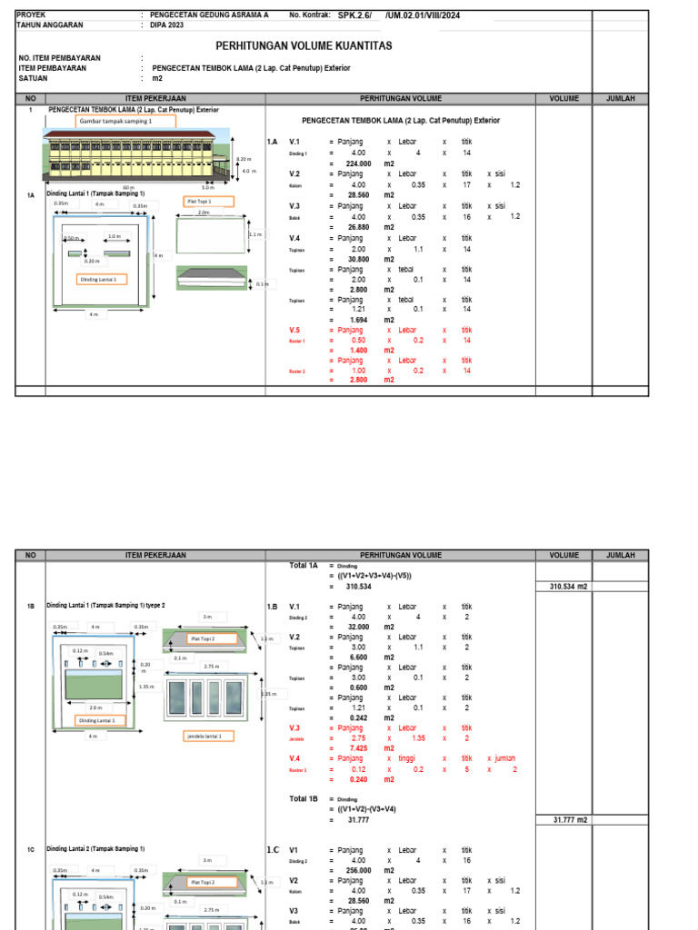 Penghitungan Volume Pengecatan Gedung | PDF | Visual Cortex | Cognition