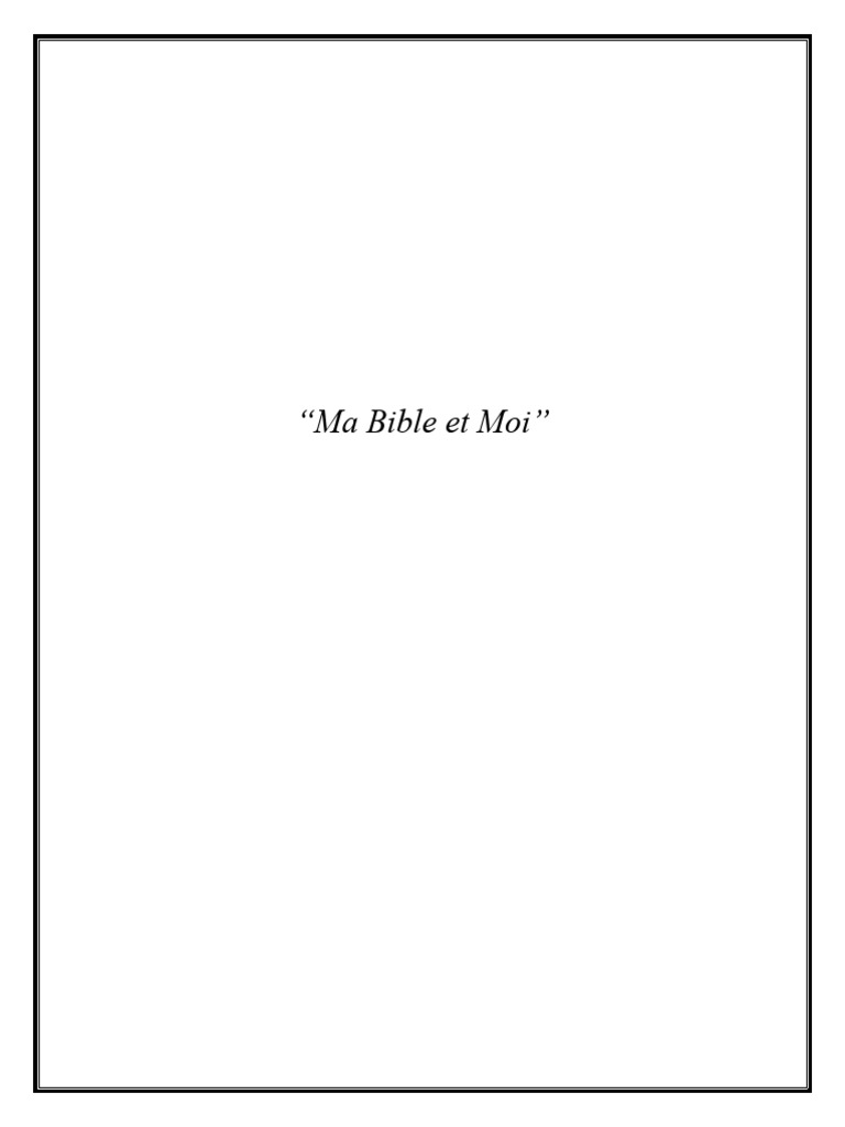 Questionnaire biblique : "Ma Bible et Moi" | PDF | Livres des Rois ...
