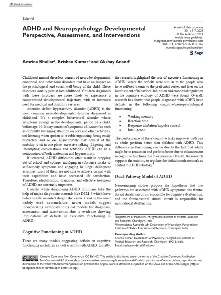 ADHD: Diagnosis and Interventions | PDF | Attention Deficit ...