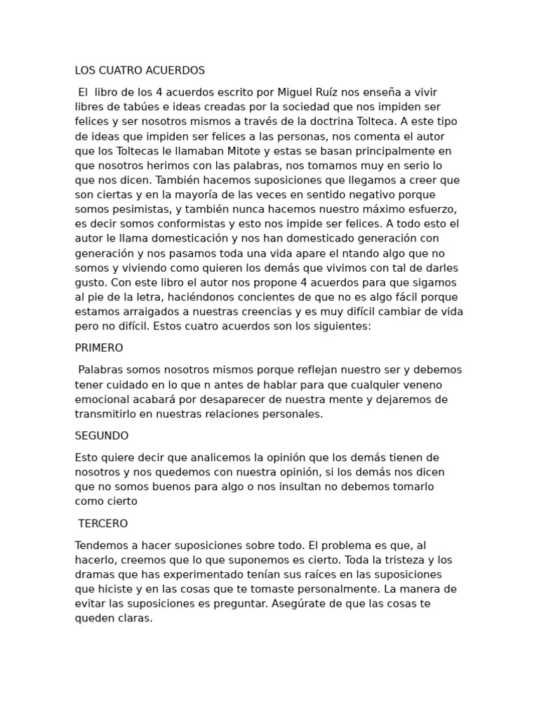 Cuatro Acuerdos | PDF