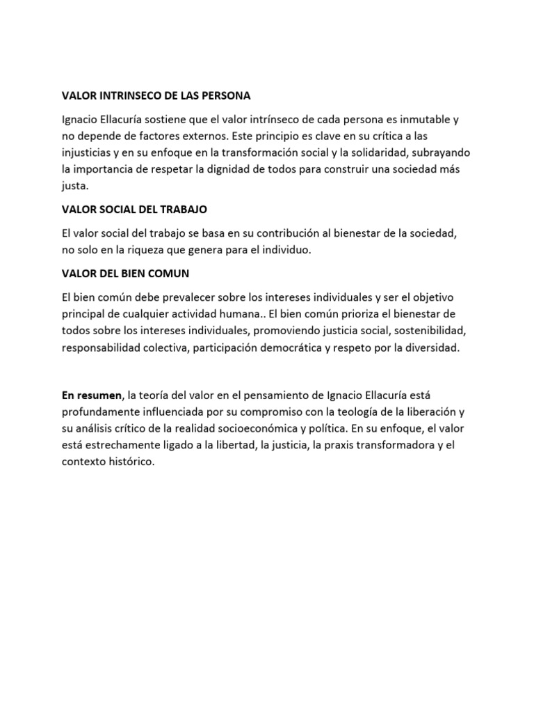 Valor Intrinseco de Las Persona | PDF