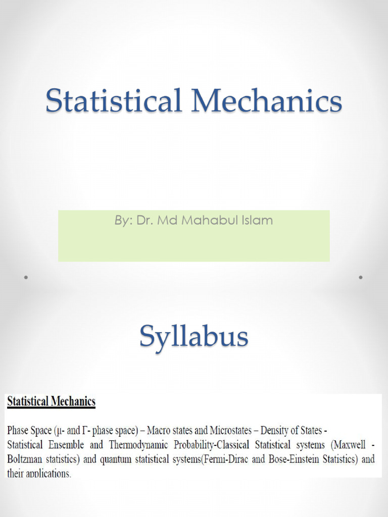 Phase Space in Statistical Mechanics | PDF | Elementary Particle | Physics