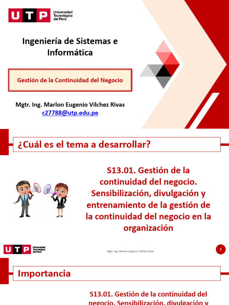 Gestión de la Continuidad del Negocio | PDF | Enseñando