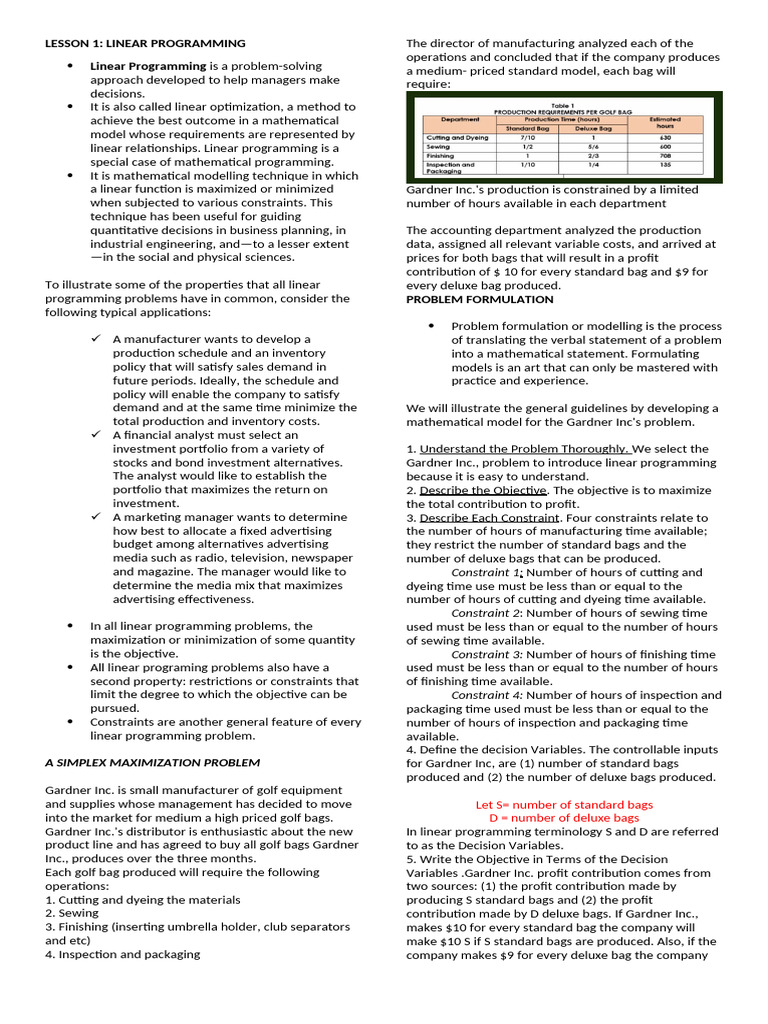MS Midterm Reviwer 1 | PDF | Linear Programming | Mathematical Optimization