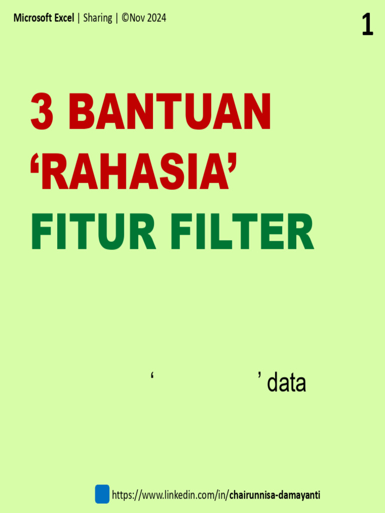 Manfaat Fitur Filter di Excel | PDF
