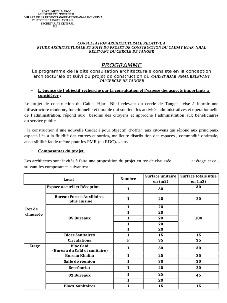 Consultation pour le Caidat Hjar Nhal | PDF