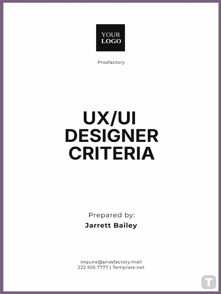 UX/UI Designer Criteria Template | PDF