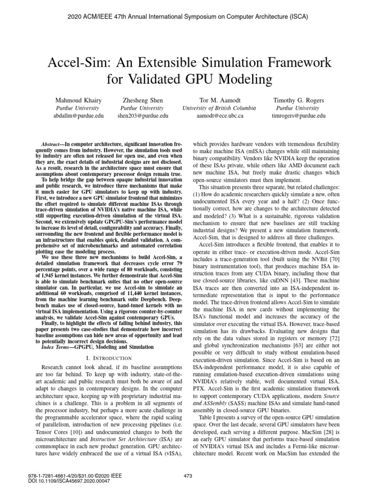 Accel-Sim: Advanced GPU Simulation Framework | PDF | Graphics ...