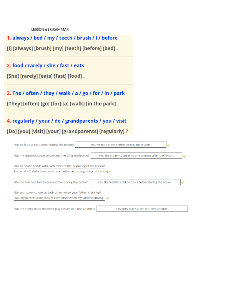 Lesson 61 Grammar | PDF