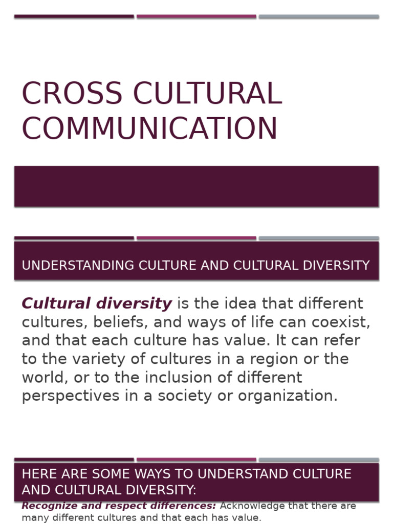 Understanding Cultural Diversity and Communication | PDF ...