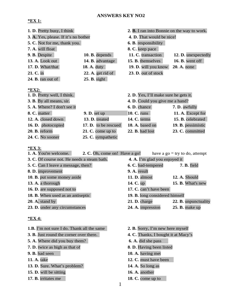 Multiple Choice Exercises No 2 (Test 9-16) - Vân Ngà | PDF