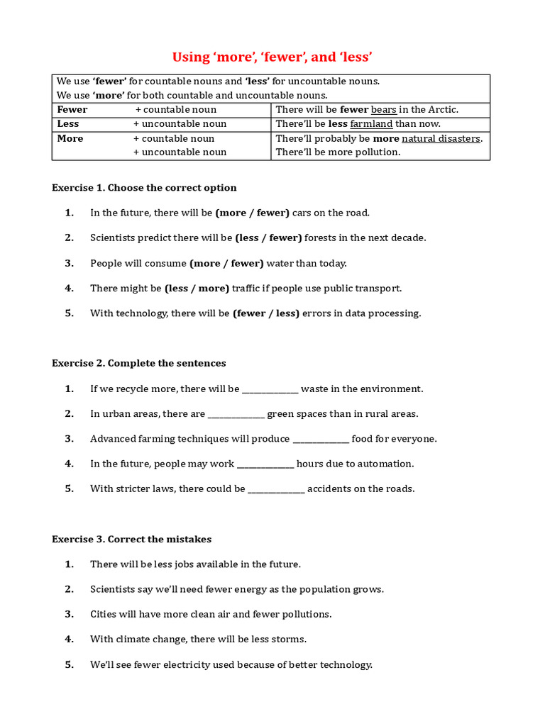Countable vs Uncountable Nouns Guide | PDF | Environmental Issues ...