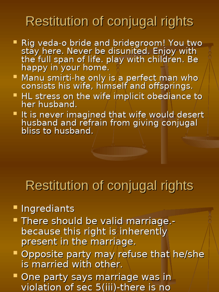 Restitution of Conjugal Rights | PDF | Marriage | Divorce