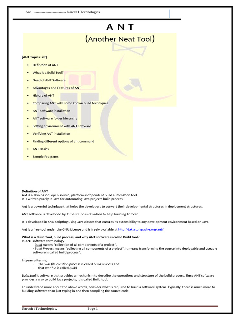 03 ANT Notes | PDF | Software Development | Computing