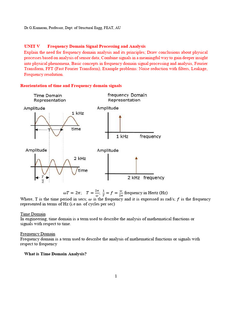 Frequency Domain Signal Processing Guide | PDF | Acoustics | Classical ...