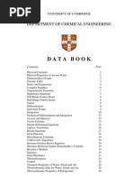 University of Cambridge Department of Chemical Engineering Databook