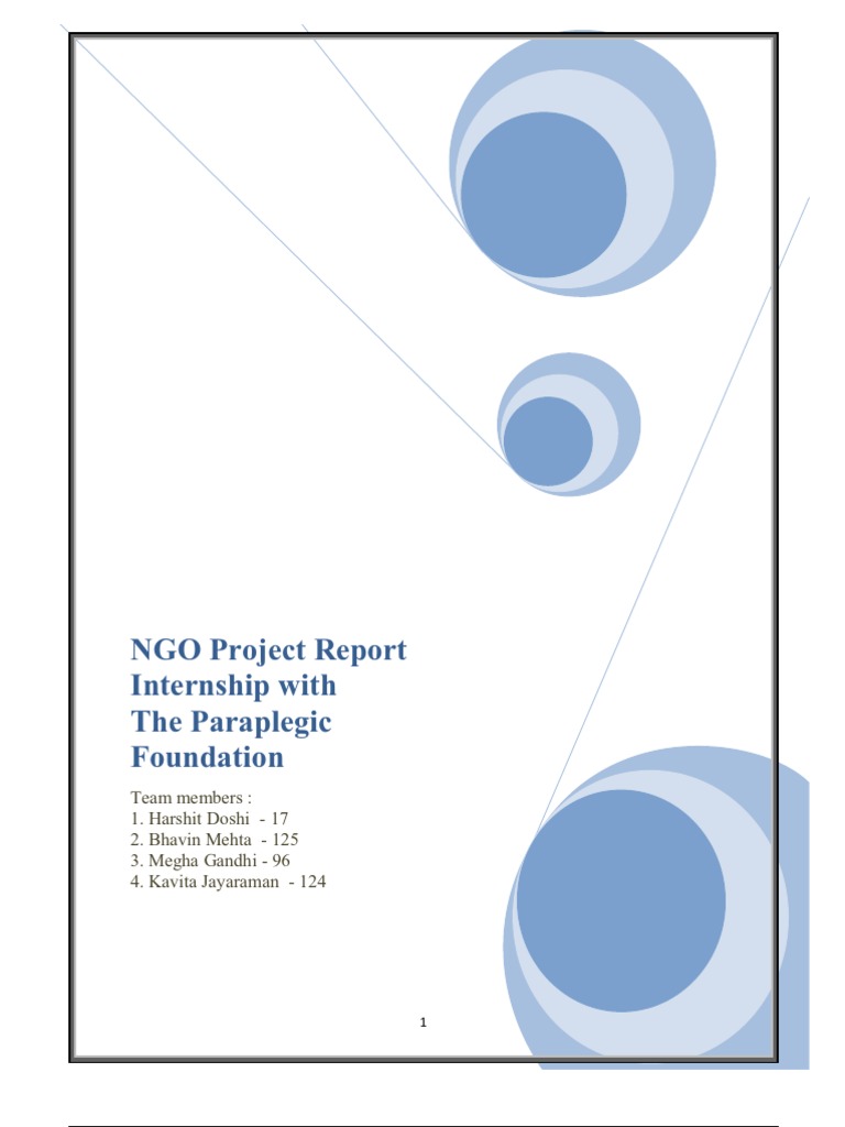 Final Report NGO Paraplegic Foundation | PDF | Non Governmental ...