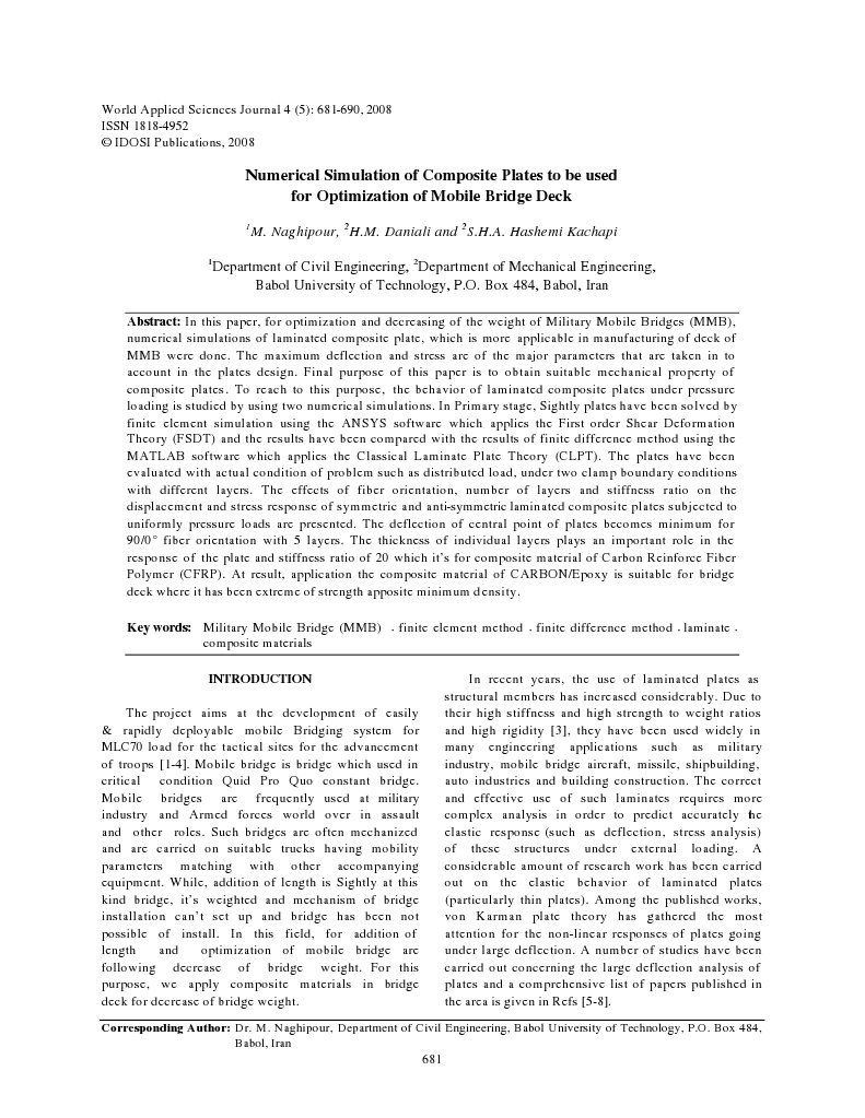 Simulation of Composite Plates | PDF | Stress (Mechanics) | Deformation ...