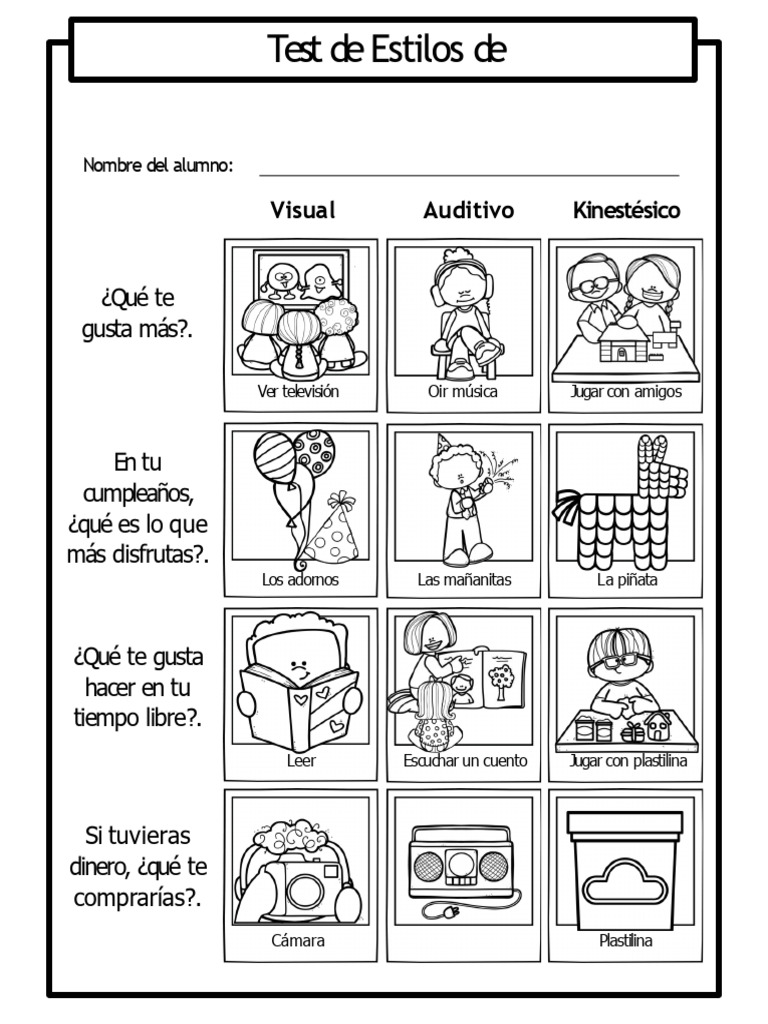 Test de Estilos de Aprendizaje Infantil | PDF