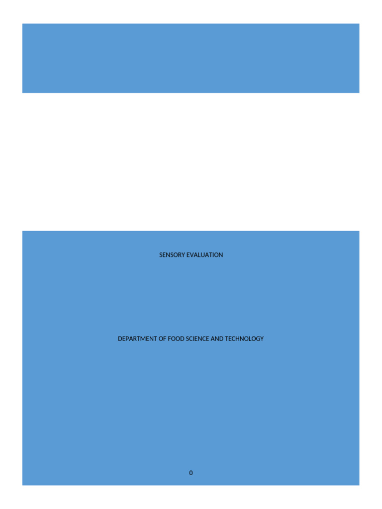 Sensory Evaluation Methods Guide | PDF | Taste | Senses