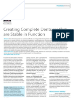 Creating Complete Dentures That Are Stable in Function