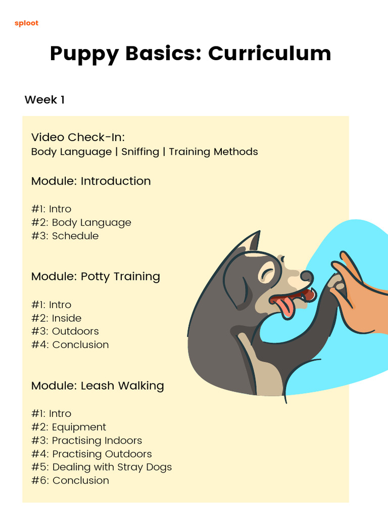 Puppy Basics - Curriculum | PDF