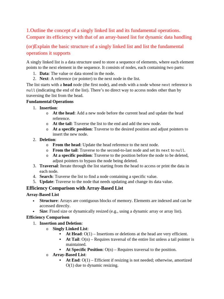Dsa Cia1 Notes U1 and U2 | PDF | Queue (Abstract Data Type ...