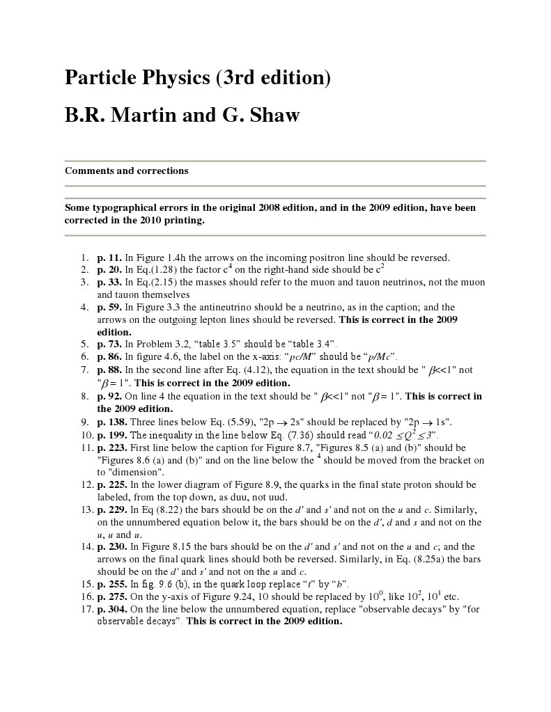 Particle Physics (3rd Edition) B.R. Martin