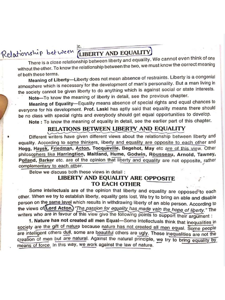 Relationship Between Liberty and Equality | PDF