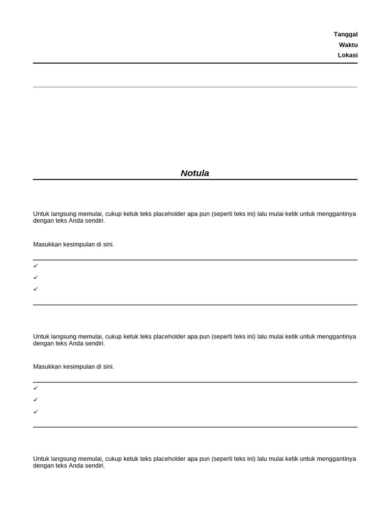 Template Notula Rapat Interaktif | PDF