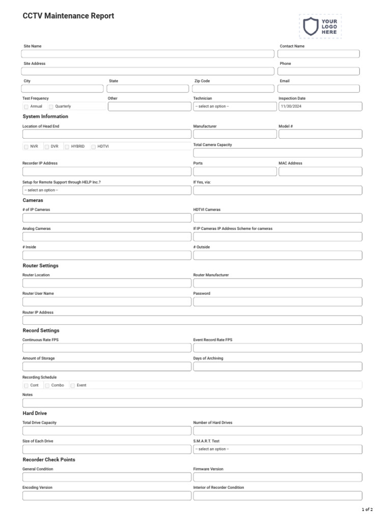 Cctvmaintenancetemplate 6 10 124 pdf router computing camera