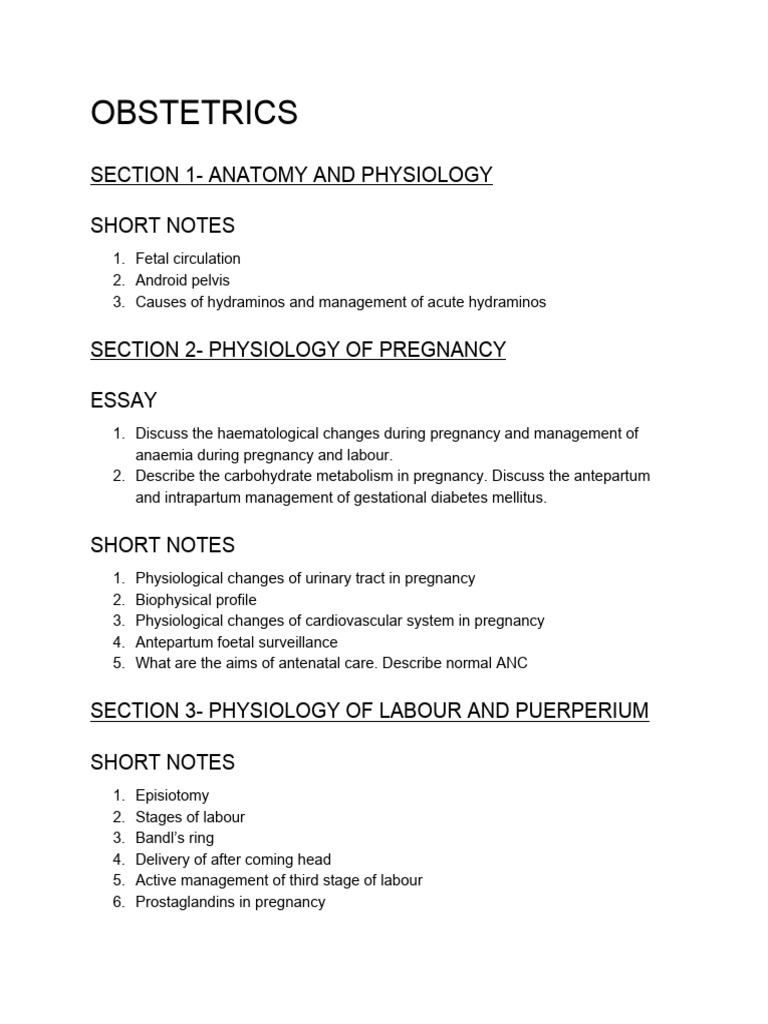 Obstetrics Pdf Childbirth Pregnancy