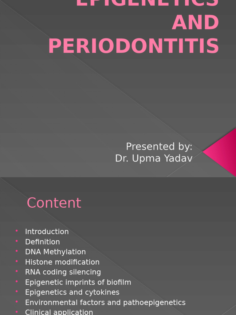 Epigenetics in Periodontitis Research | PDF | Epigenetics | Dna Methylation
