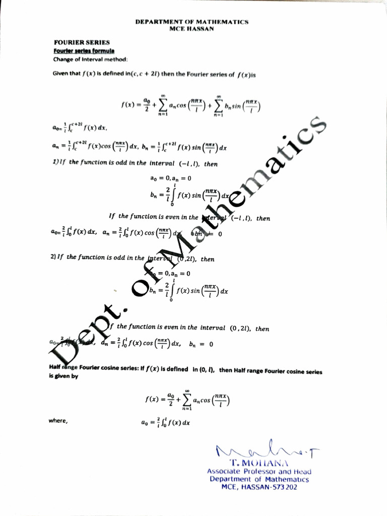 (Ei - CS - Me - Ee) Formulae Sheet | PDF | Fourier Series | Angle