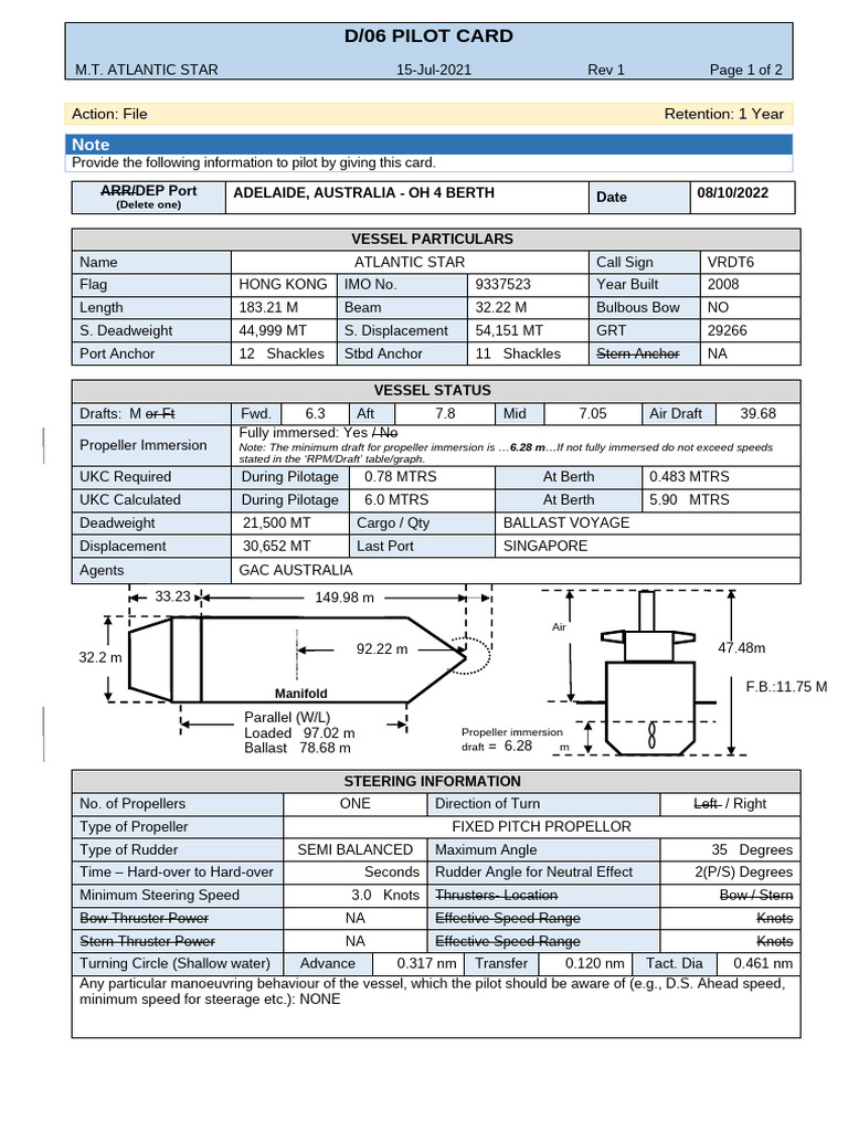 D-06 Pilot Card - SOFT ROPES | PDF | Water Transport | Navigation
