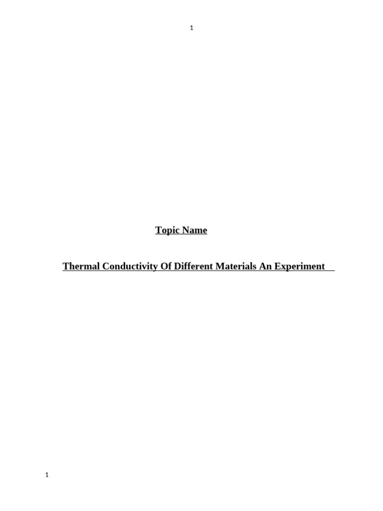 Thermal Conductivity Experiment Guide | PDF | Heat Transfer | Thermal ...