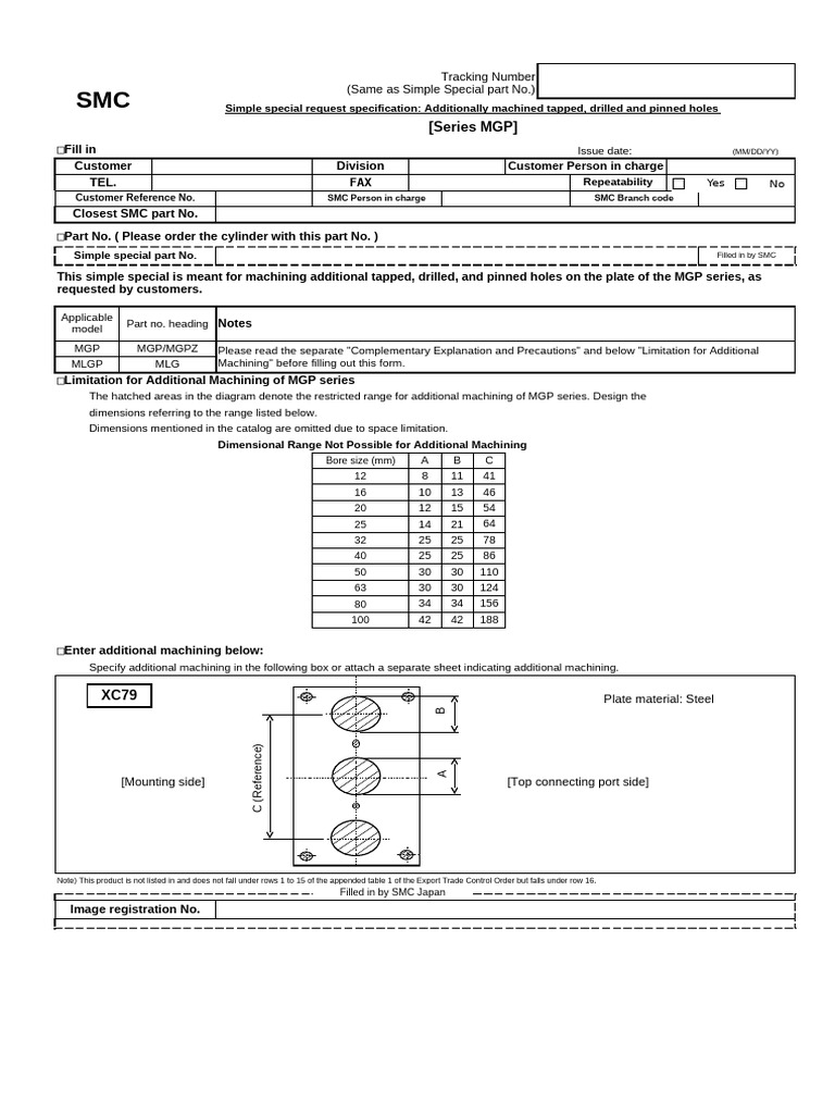 MGP Series Special Machining Request | PDF | Machining
