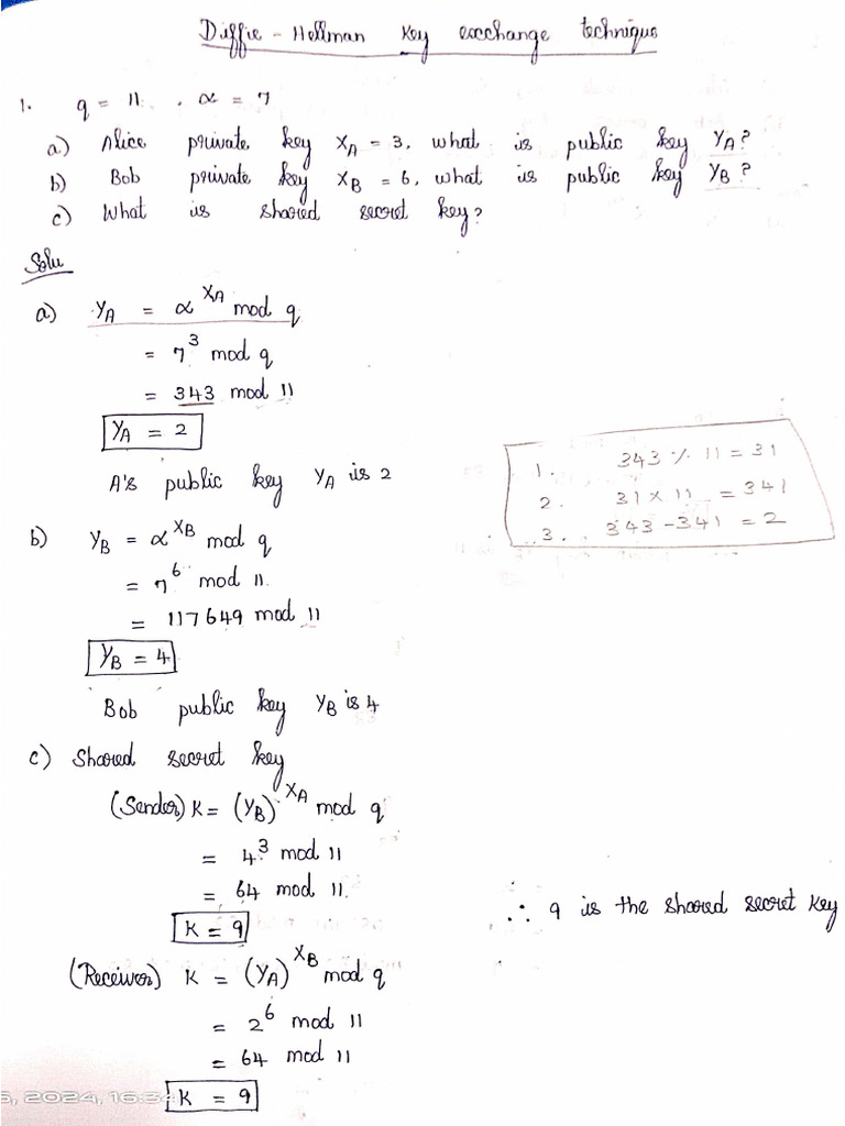 Diffie Hellman Problem | PDF